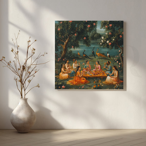 Royal Picnic by the Lake Canvas Artwork