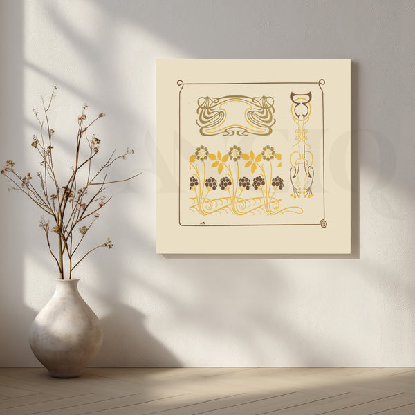 Nouveau Floral Line Canvas Artwork