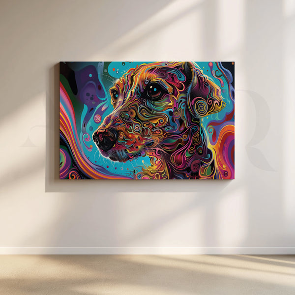 Pup in Paint Canvas Wall Artwork