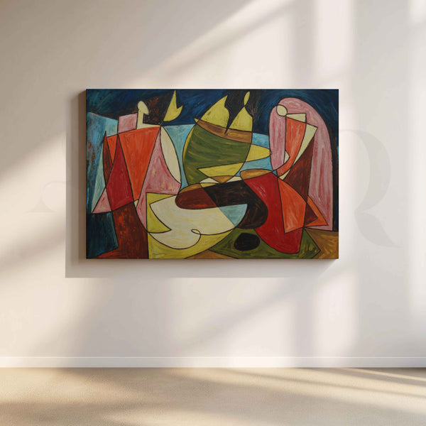 Modern Cubist Figure Canvas Artwork