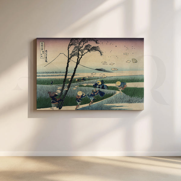 A Sudden Gust at Ejiri Canvas Artwork