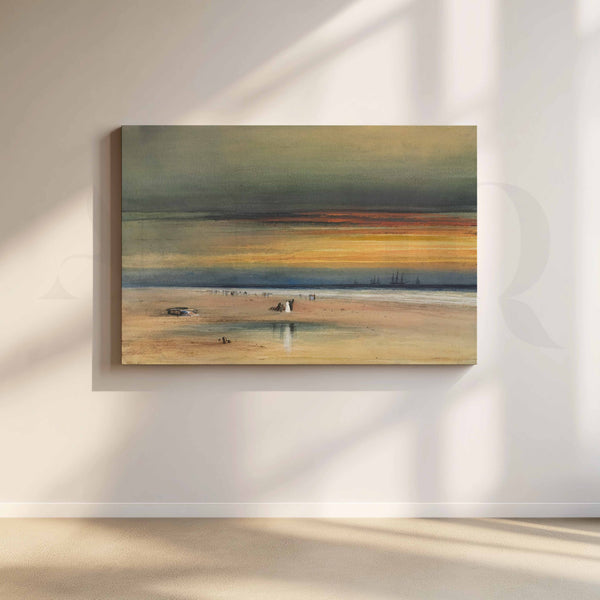 Muted Coastal Sunset Canvas Artwork