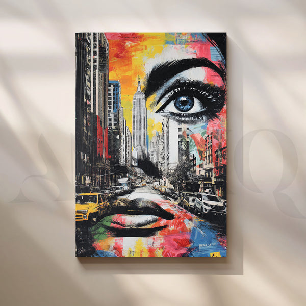 Abstract Cityscape Canvas Wall Artwork (Ready to Ship)