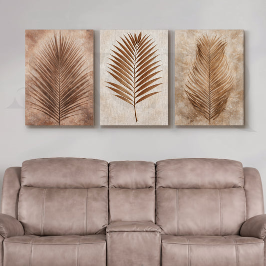 Minimal Botanical Balance Gallery Wall – Set of 3 Nature-Inspired Artworks - 18 x 24 Inches for Living Room