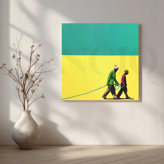Contemporary Human Silhouette Canvas Artwork for Living Room