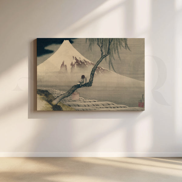 Willow & Fuji in Morning Mist Canvas Artwork
