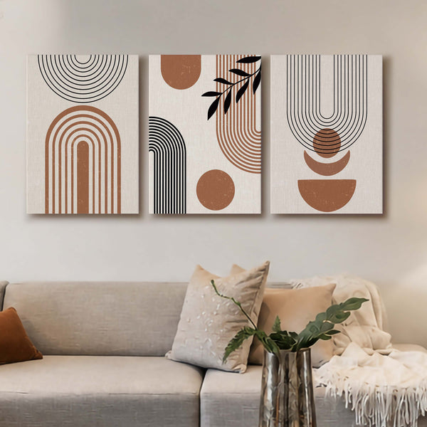 Boho Arch Abstract Gallery Wall Set of 3 - 18 x 24 Inches