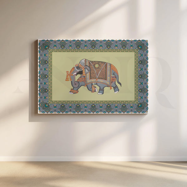 Traditional Indian Elephant Canvas Artwork
