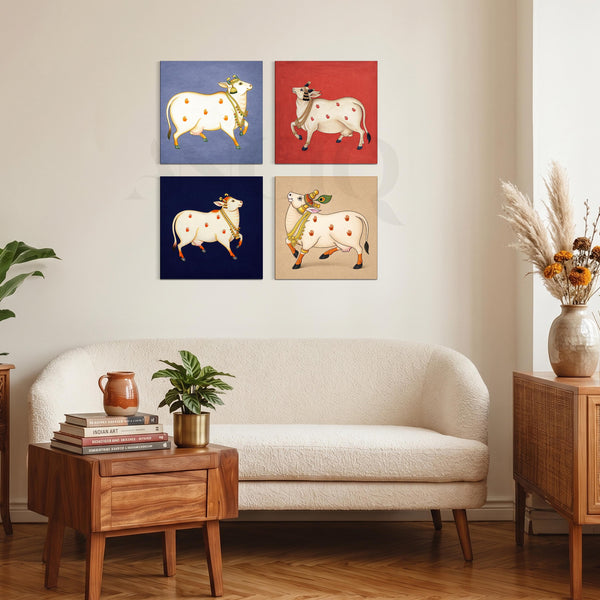 Pichwai Cow Heritage Gallery Wall Set of 4