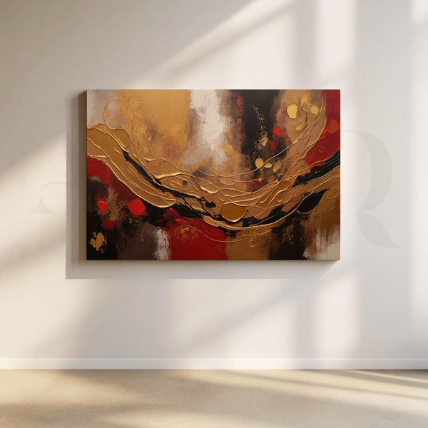 Luxury Gold Abstract Textured Canvas Artwork