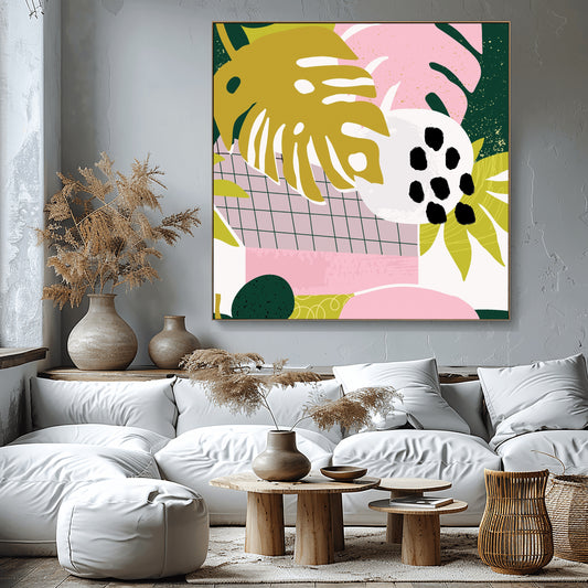 Tropical Abstraction: A Playful Fusion of Shapes and Colors