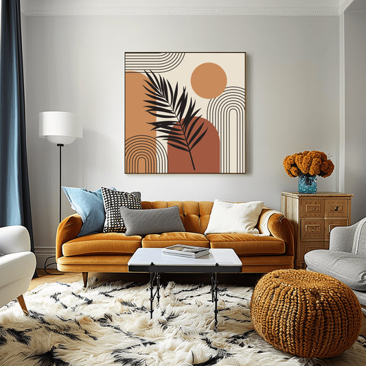 Minimalist Geometry: Bold Shapes and Nature's Delicate Touch