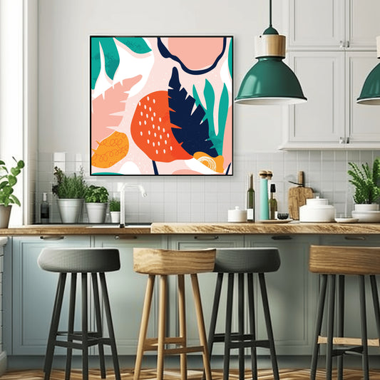 Tropical Dreamscape: Bold Leaves and Playful Patterns Unite