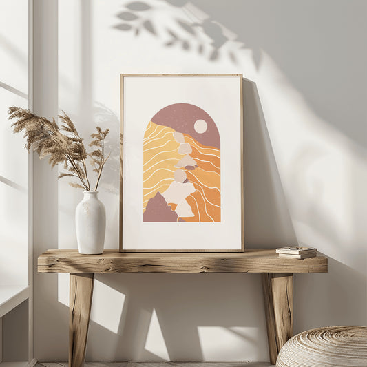 Pathway Through Earthy Hills Boho Art