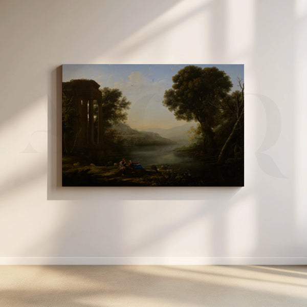 Arcadian River Ruins Canvas Artwork