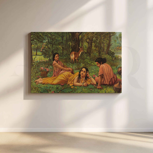 Shakuntala Patra Lekhan by Raja Ravi Varma Artwork