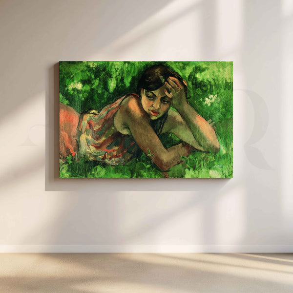 Reclining Woman by Amrita Sher-Gil Canvas Artwork