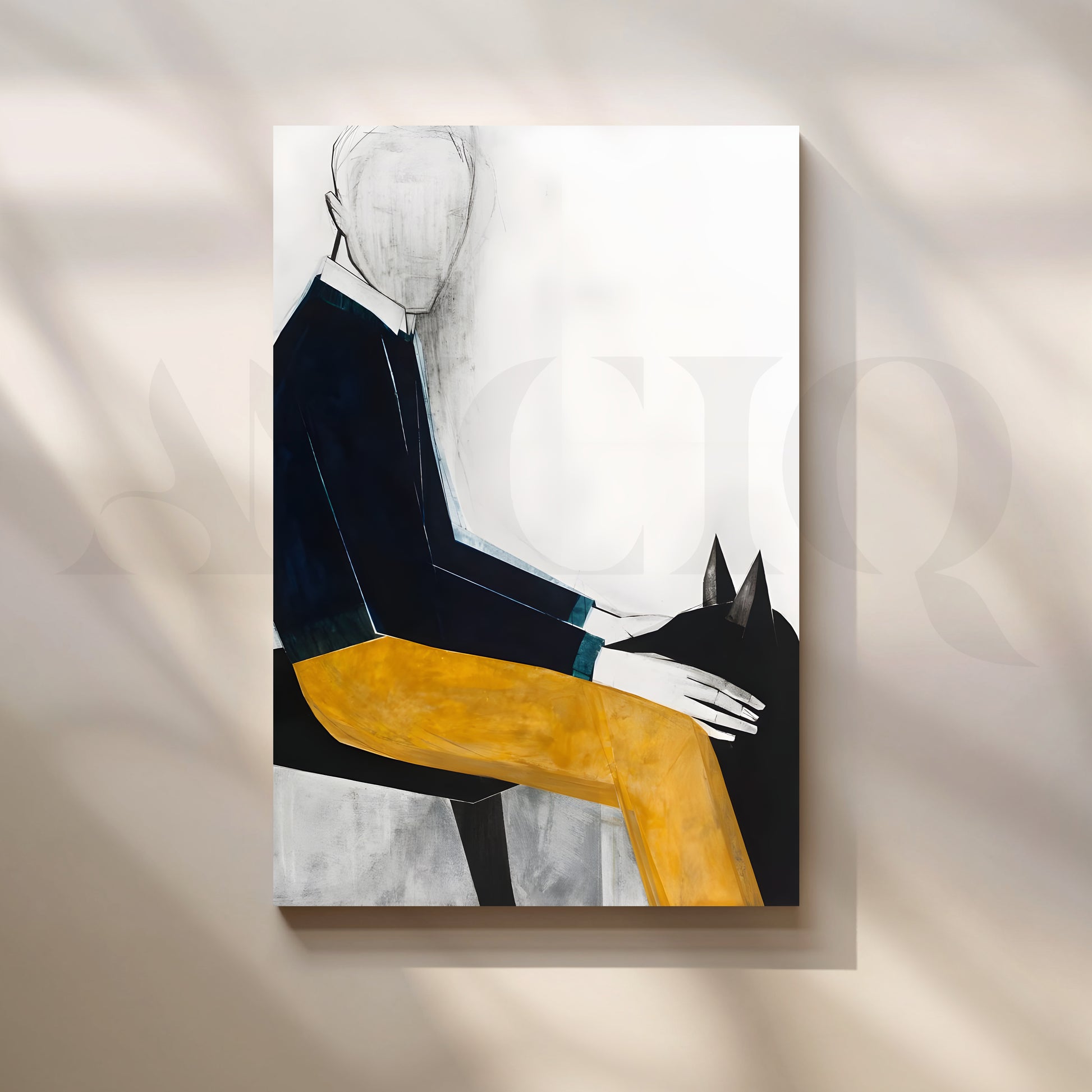 Mustard Accent Canvas Artwork for Stylish Bedroom
