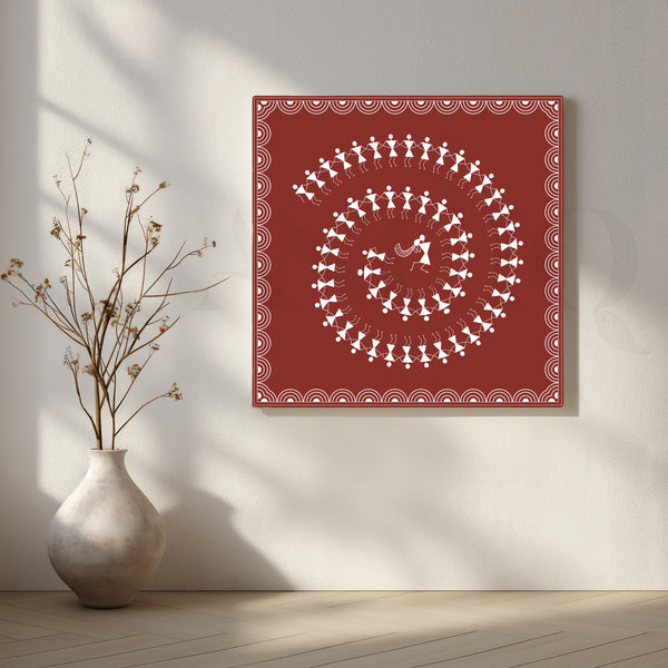 Joyful Dance of Tribal Rhythms Canvas Artwork
