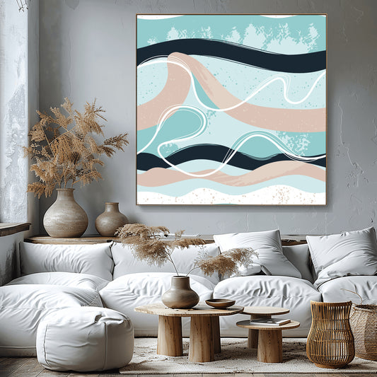 Soothing Waveforms: Gentle Curves and Calm Hues in Harmony