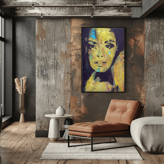 Abstract Portrait of a Girl Canvas Wall Painting