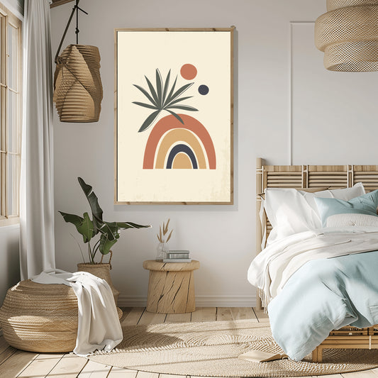 Desert Oasis with Earthy Tones Boho Art