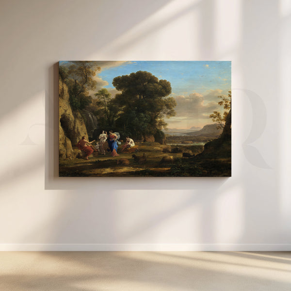 Pastoral Dance by the Falls Canvas Artwork