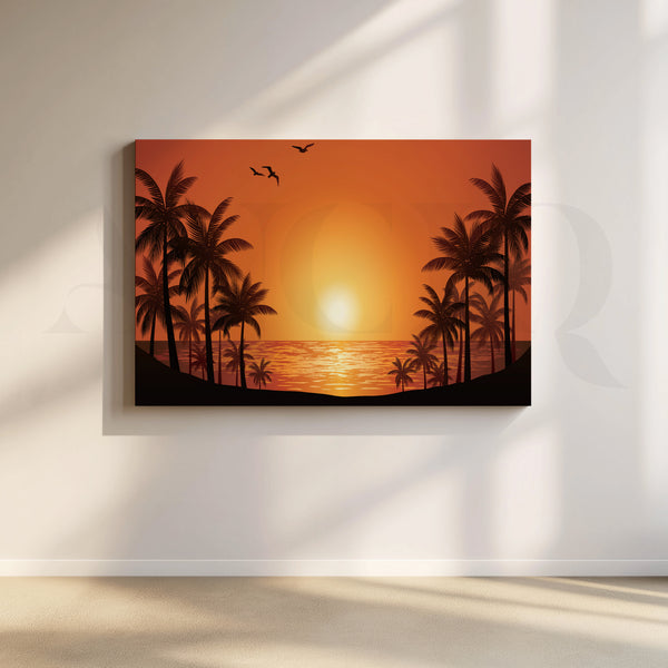 Sunset Silhouettes Canvas Artwork