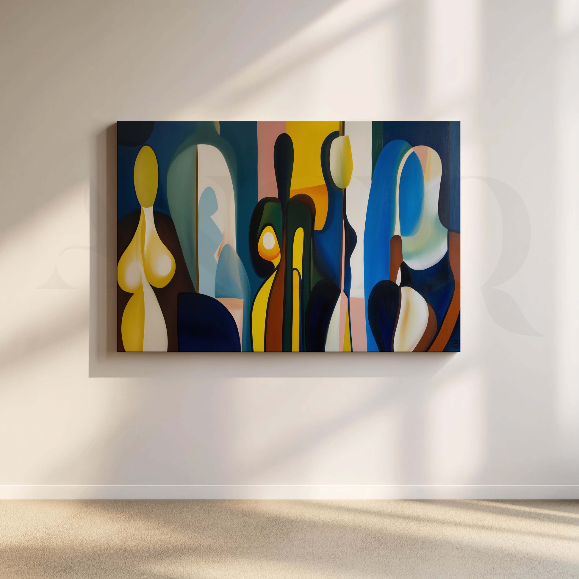 Abstract Figurative Modern Canvas Artwork for Living Room