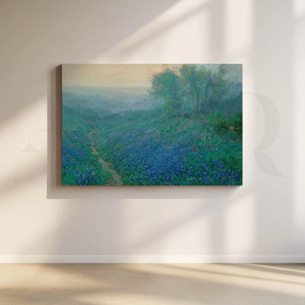 Blue Wildflower Meadow Canvas Artwork