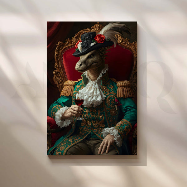 Royal Lizard Portrait Luxury Pop Artwork