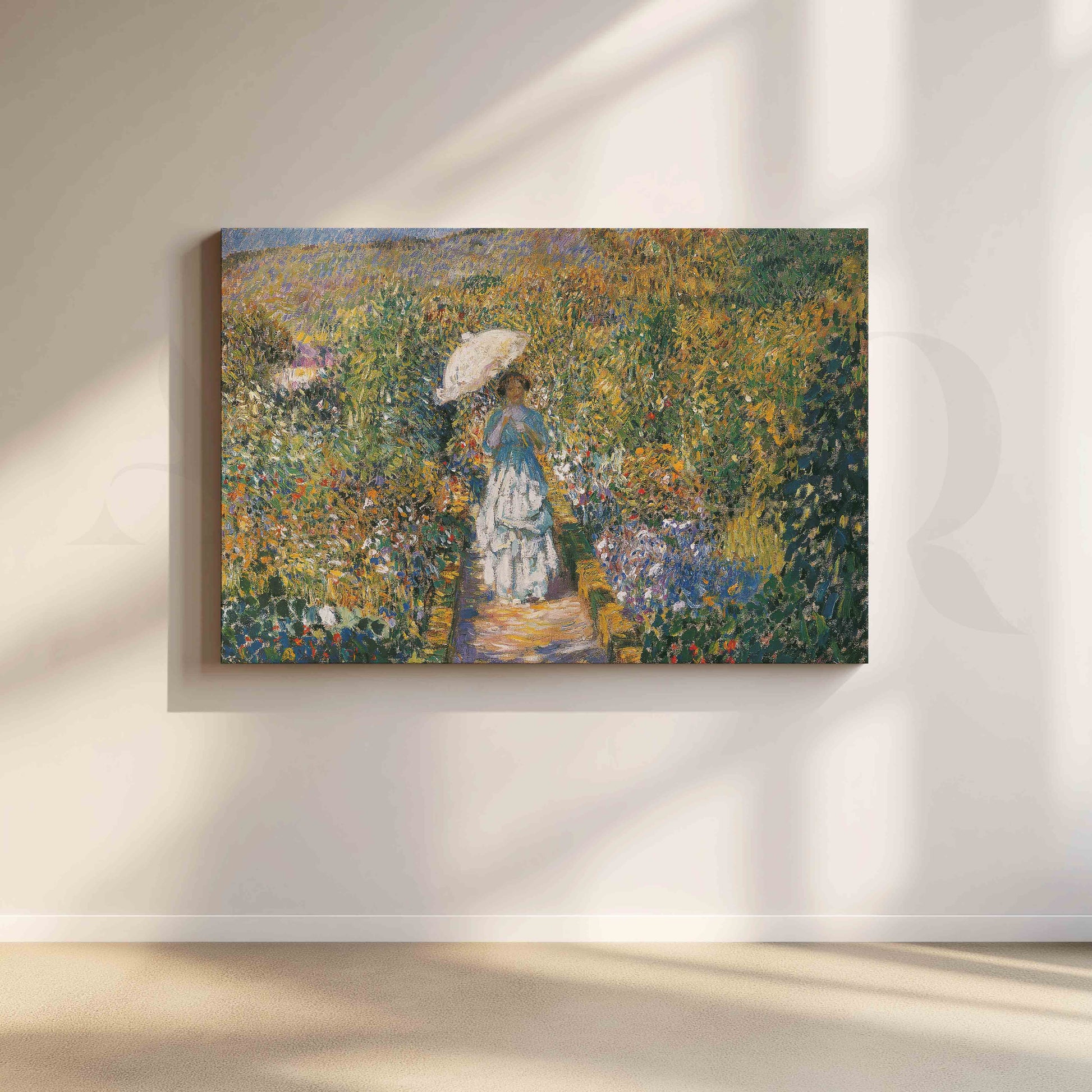 Impressionist Garden Walk Canvas Artwork for Living Room