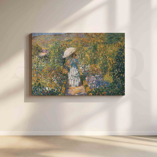 Impressionist Garden Walk Canvas Artwork for Living Room