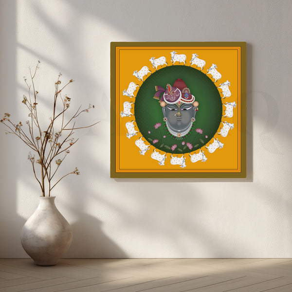 Shri Nathji Encircled by Sacred Cows Artwork