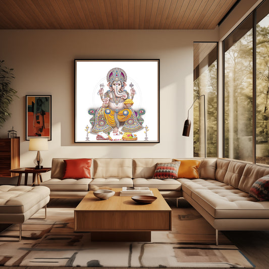 Devine Ganesha Canvas Wall Painting