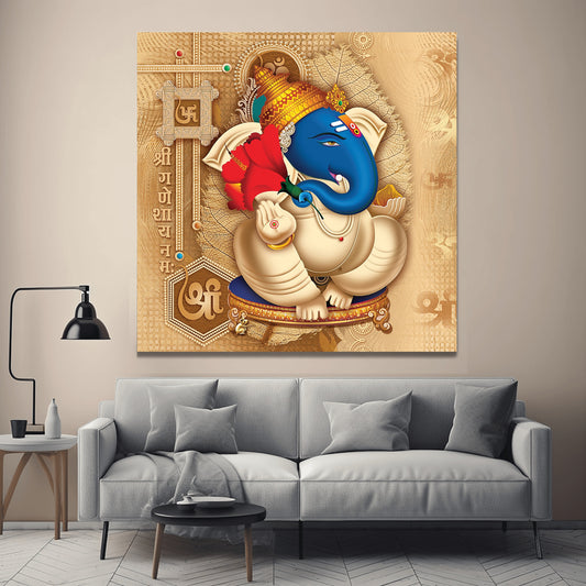 The Enigmatic Ganesha Canvas Wall Painting