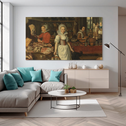 Rich man and poor Lazarus Canvas Wall Painting