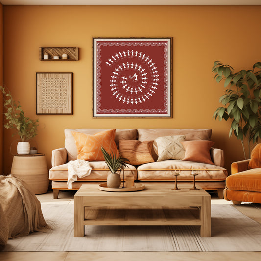 Joyful Dance of Tribal Rhythms Canvas Wall Painting
