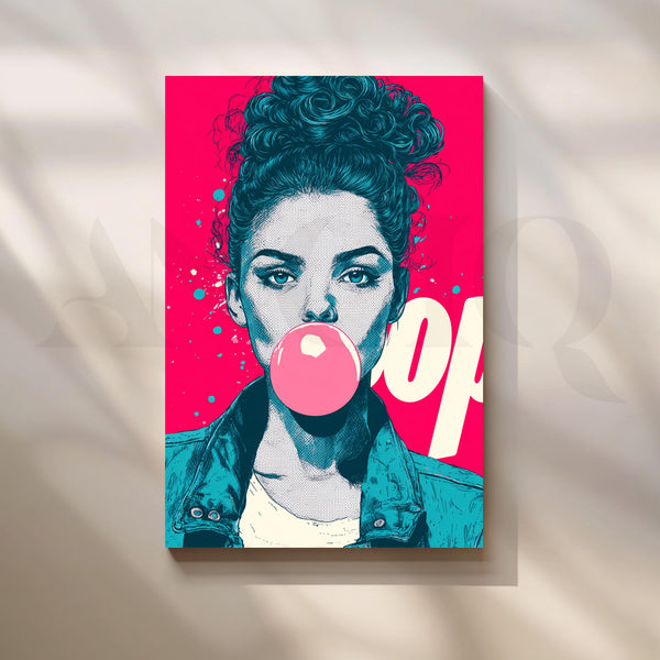 Trendy Bubble Gum Girl Pop Art