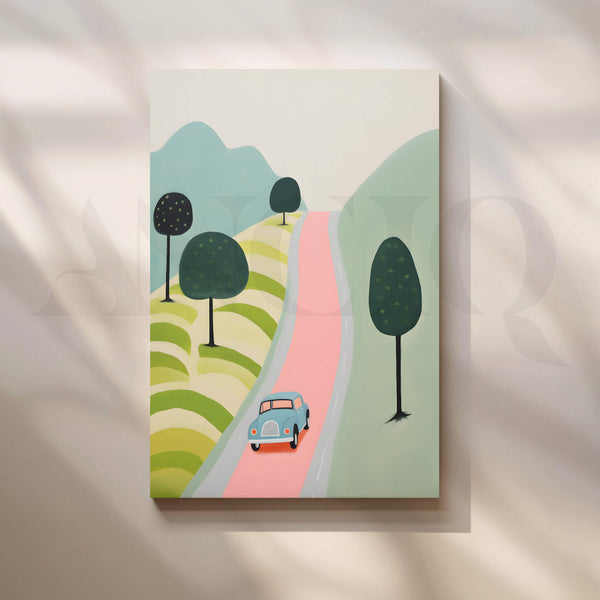 Road Trip Adventure Kids Canvas Artwork