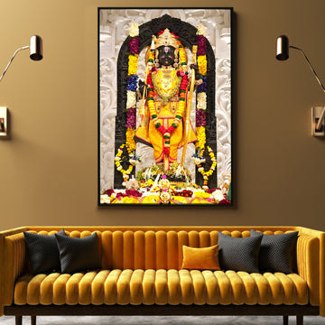 Blossoms for the Divine: A Glimpse into a Ram Lalla Painting Print Canvas Masterpiece Artwork