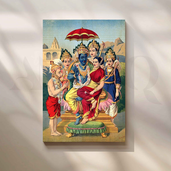 Sri Rama Pattabhishek by Raja Ravi Varma Canvas Artwork