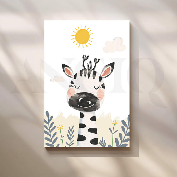 Happy Zebra in the Sunshine Kids Canvas Artwork