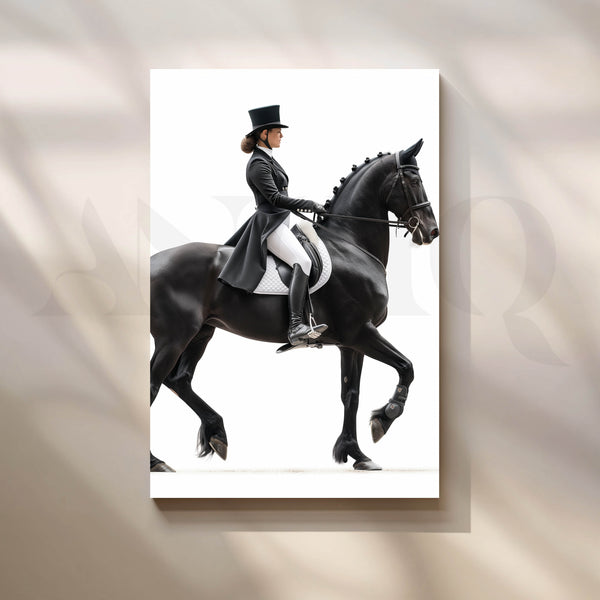 Elegant Equestrian Horse Rider Canvas Artwork