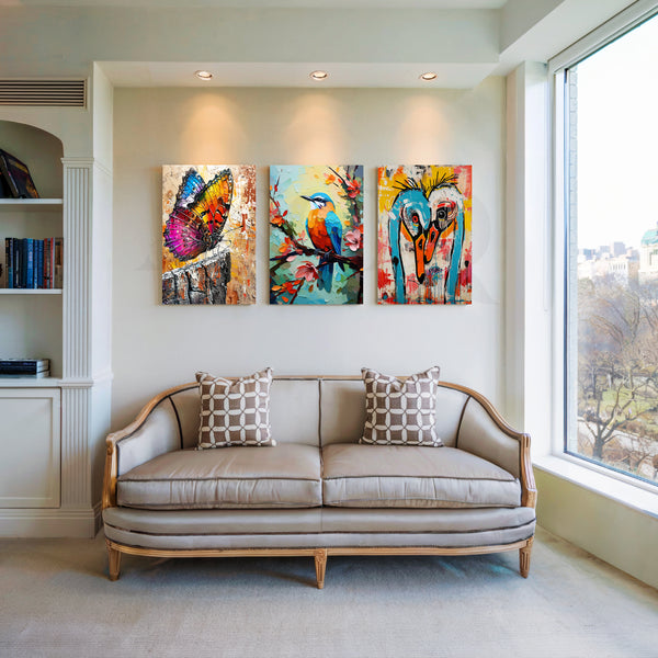 Wings of Wonder Gallery Wall – Set of 3 Artworks