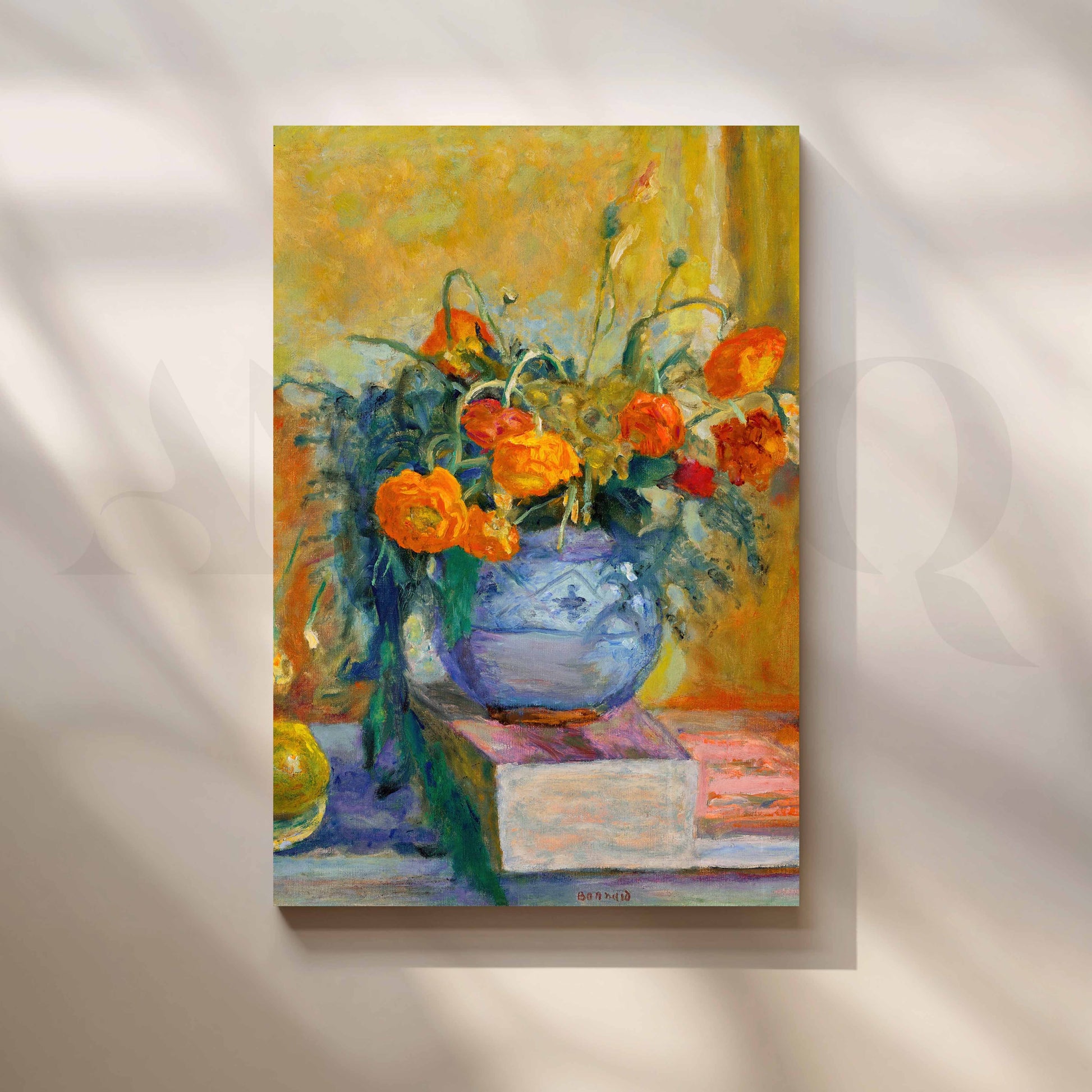 Impressionist Floral Vase Canvas Artwork for Kitchen/Dining Area
