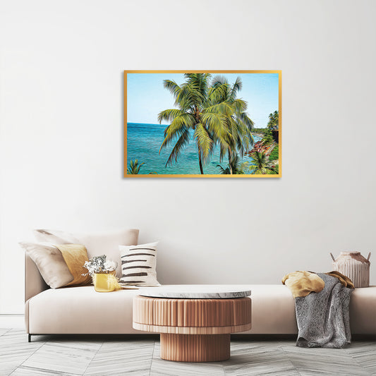 Beach Breezy Palms Canvas Wall Painting