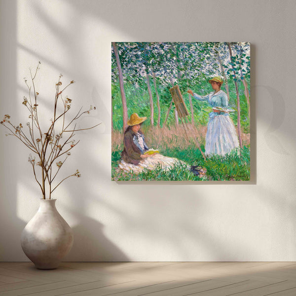 Women Painting in the Spring Orchard Impressionist Canvas Artwork