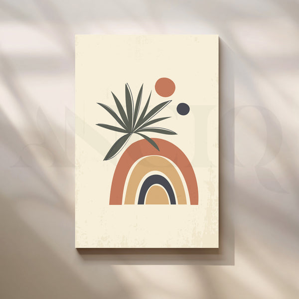 Desert Oasis with Earthy Tones Boho Artwork