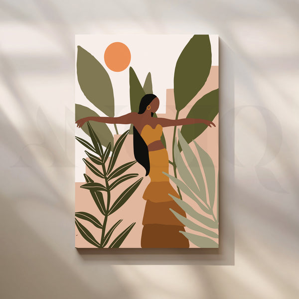 Leaves and Warm Earth Tones Boho Artwork